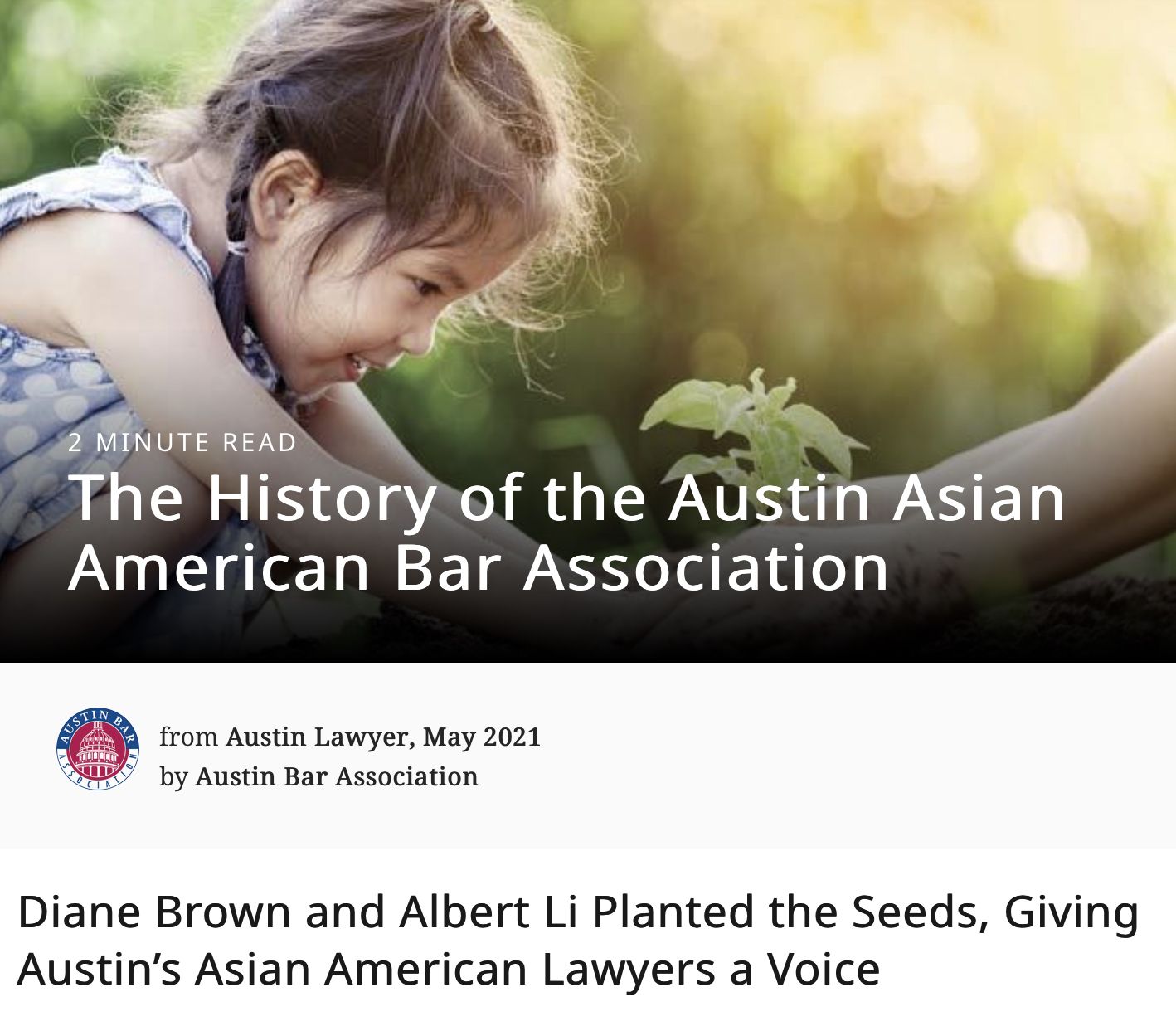 The History of the Austin Asian American Bar Association