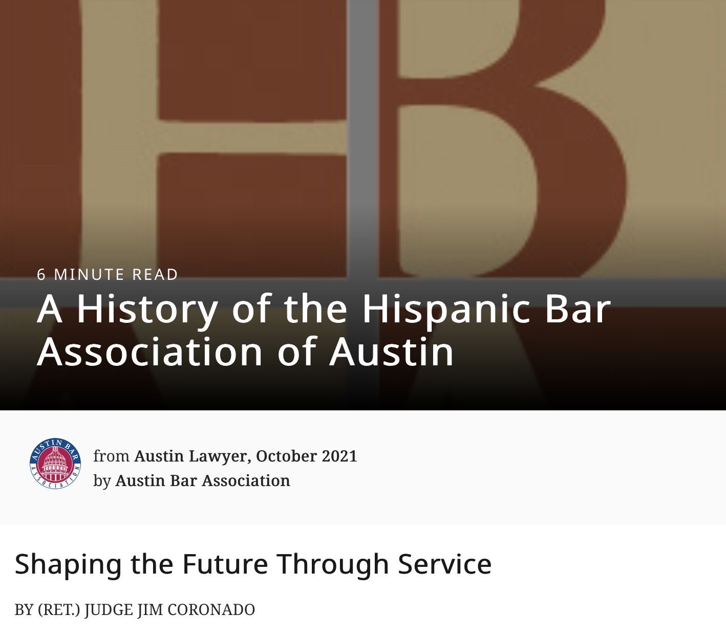 History of the Hispanic Bar Association of Austin
